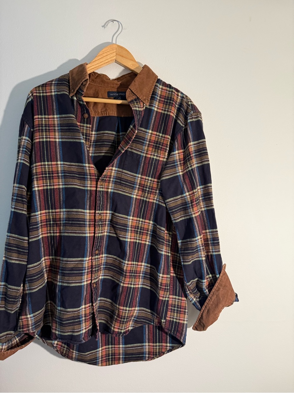 Land’s End Corduroy Collar 100% Cotton Flannel